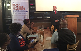 Supervisor Hagman addresses the Black Chamber of Commerce of the Inland Empire