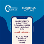 Hotline for residents impacted by flooding in Forest Falls, Oak Glen and Crestline